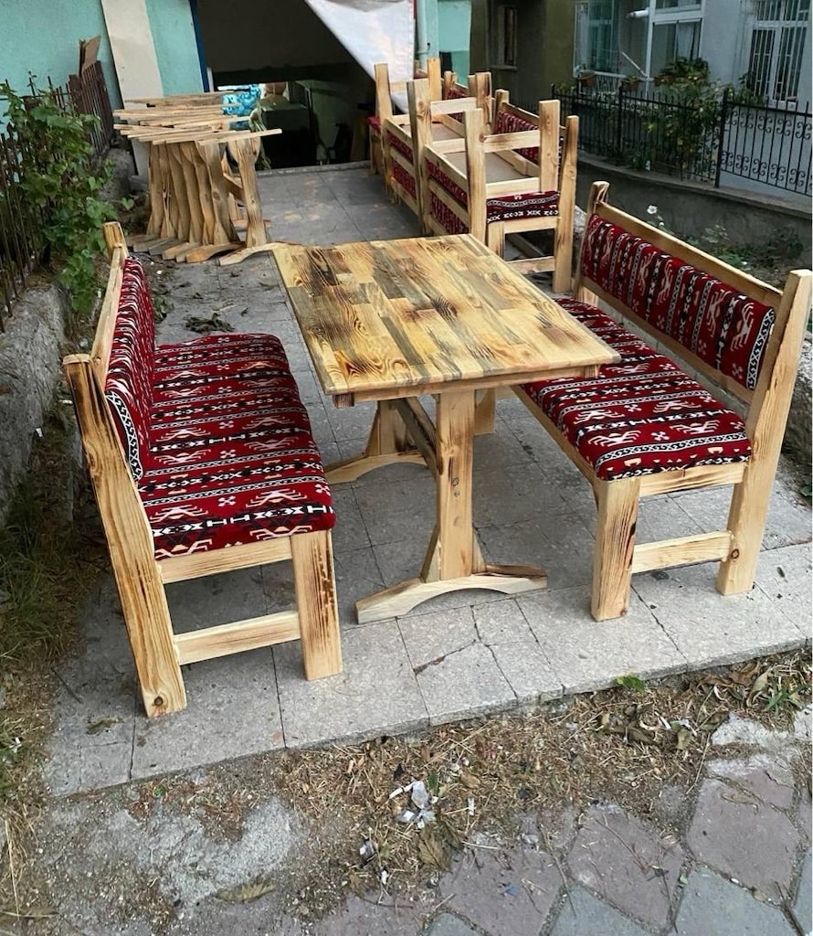 SEDİR TAKIMI 100 ‘LÜK. SEDİRLER:100-45. MASA:100-60. İMALATTAN SIFIR. - 2