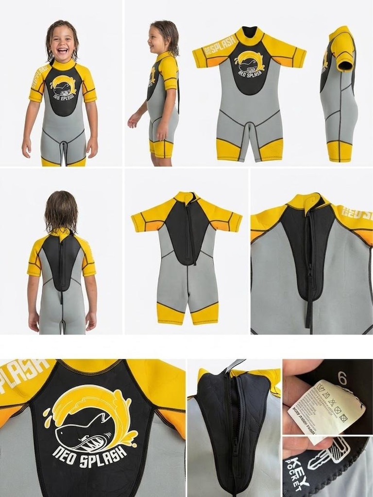 Neo Splash Çocuk Dalış & Yüzme Kıyafeti (Wetsuit) - Beden 6