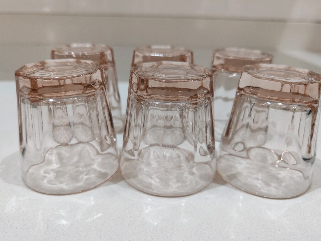 6'lı Pembe Cam Kahve Bardak Seti - 2