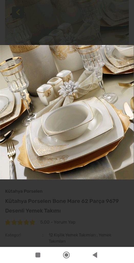 Kütahya porselen 62 parça yemek takımı 9679 - 2