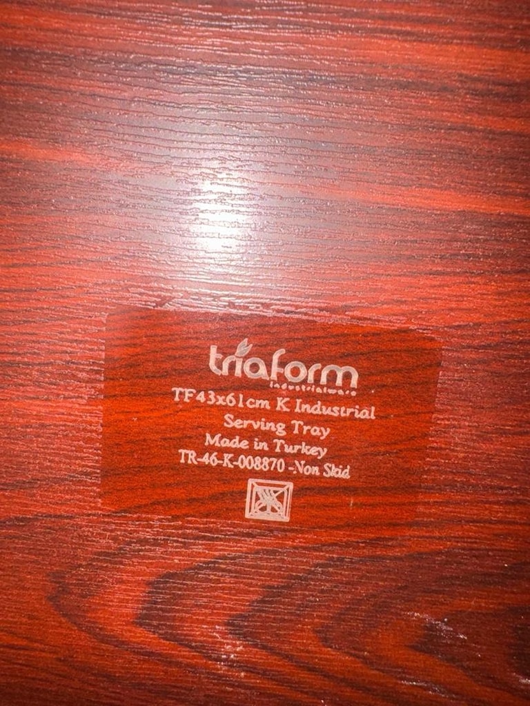 Sıfır Triaform Kaymaz Mat Maun Servis Tepsi 43x61 cm (TF4361KMM) - 2