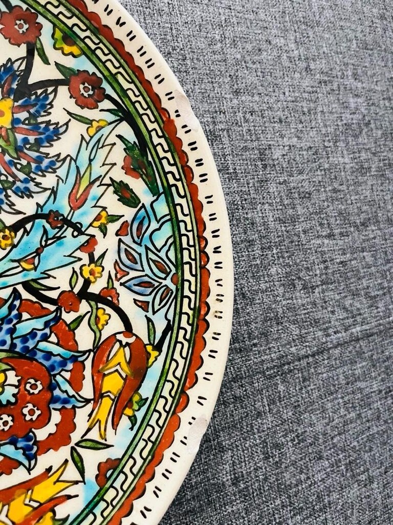 Kütahya çini sanatı el boyaması tabak - 3