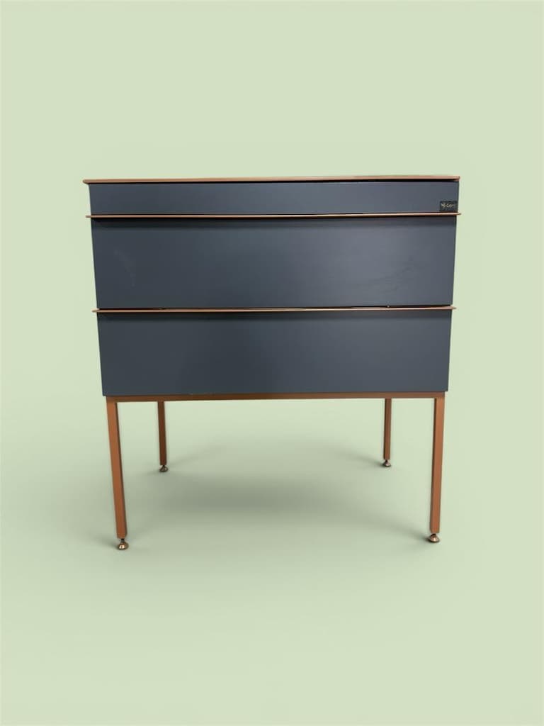 Gent Antrasit Lake Bronz Kulplu 80*50 Banyo Mobilya Seti(SIFIR)