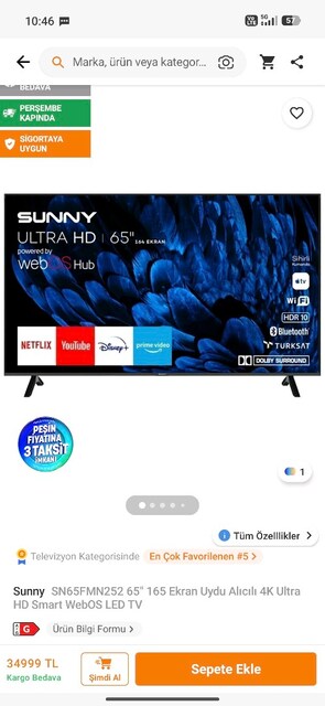 65" 165 Ekran Uydu Alıcılı 4K Ultra HD Smart WebOS LED
