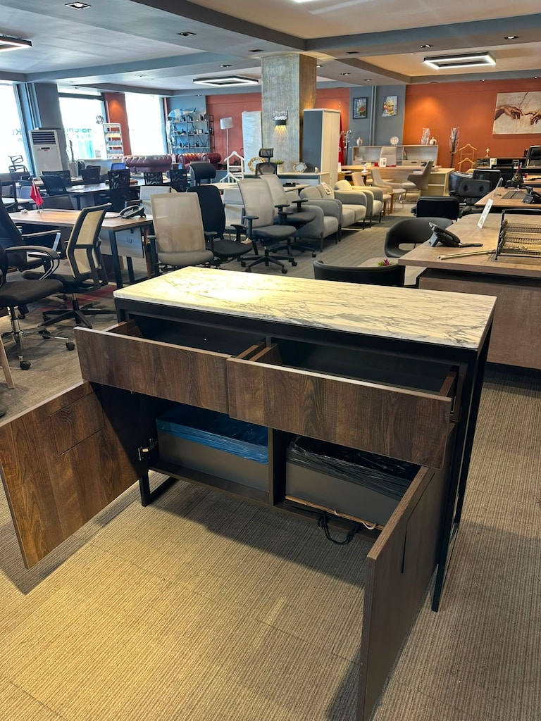 KLAS OFİS ÜSKÜDAR GRANİT MERMER ÜST TABLALI DOLAP 120X45X90 - 4