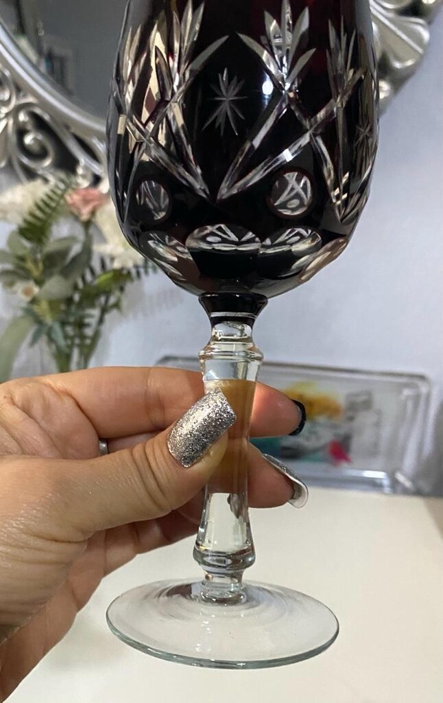 Antika Çekoslovak Bohem Kristal Kadeh - 11