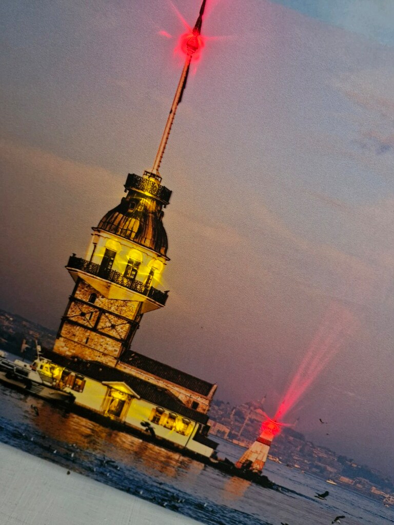 İstanbul Kız Kulesi Manzara Işıklı Tablo - 2
