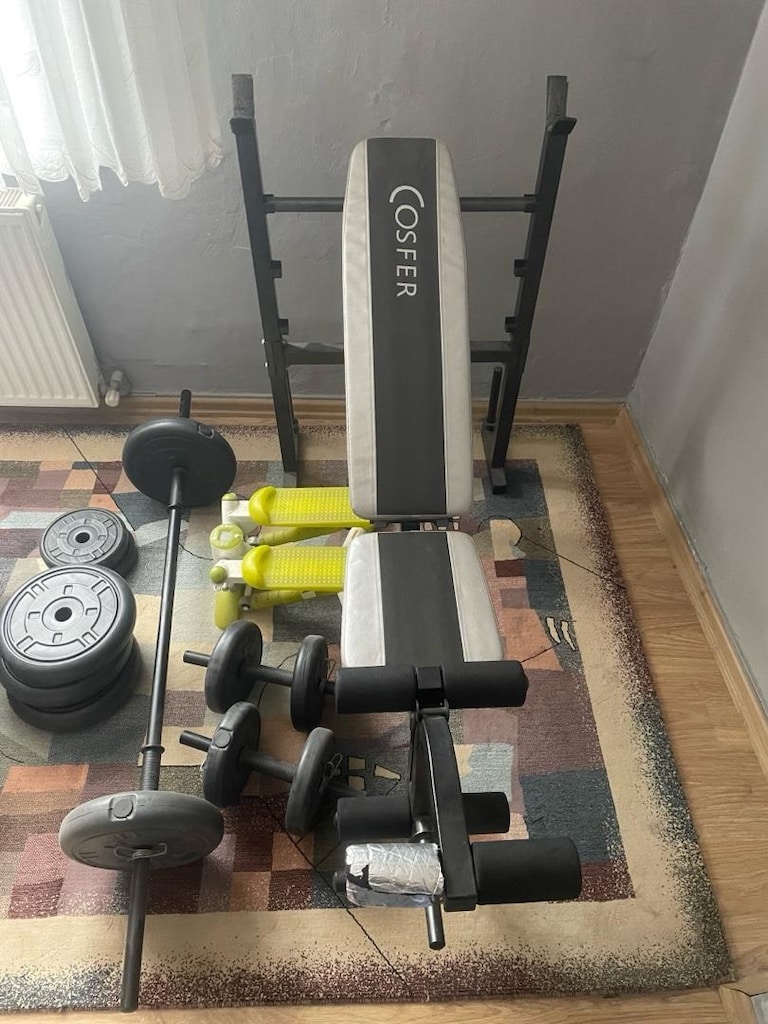 Ev Tipi Spor Salonu Seti: Cosfer Bench Sehpası, Stepper, Halter ve Da - 2