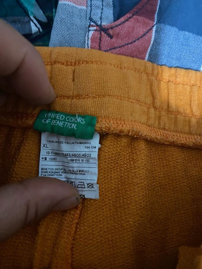 Çocuklar için kısa boy şortlar; bordo, turuncu, yeşil ve ekose desenl - 5