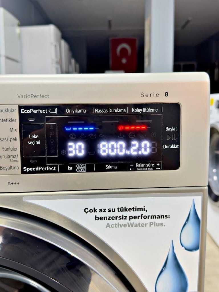 SIFIR AYARINDA BOSCH A+++ 9 KİLOGRAM ÇAMAŞIR MAKİNESİ (GARANTİLİ) - 5
