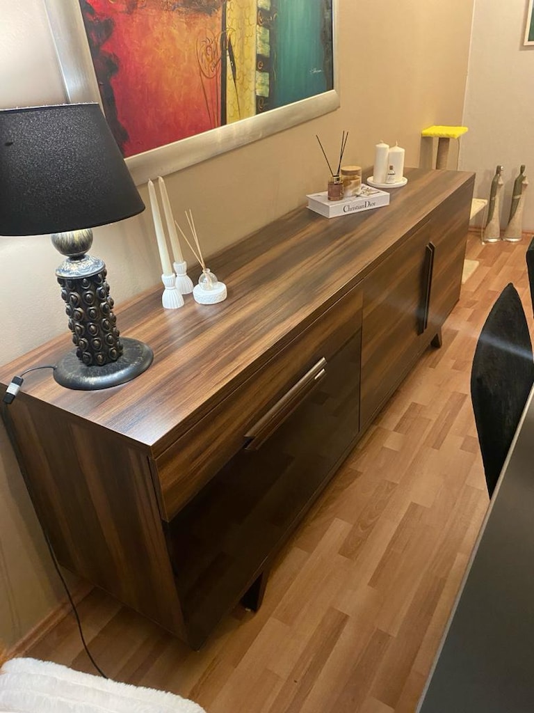 Enza Home Yemek Odası Takımı – 6 Sandalye, Cam Masa ve Büfe - 8