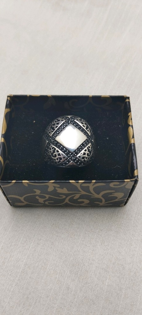 925 Ayar Gümüş Oksitli Geometrik Desenli Taşsız Erkek Yüzük – 7,5 Gram - 6