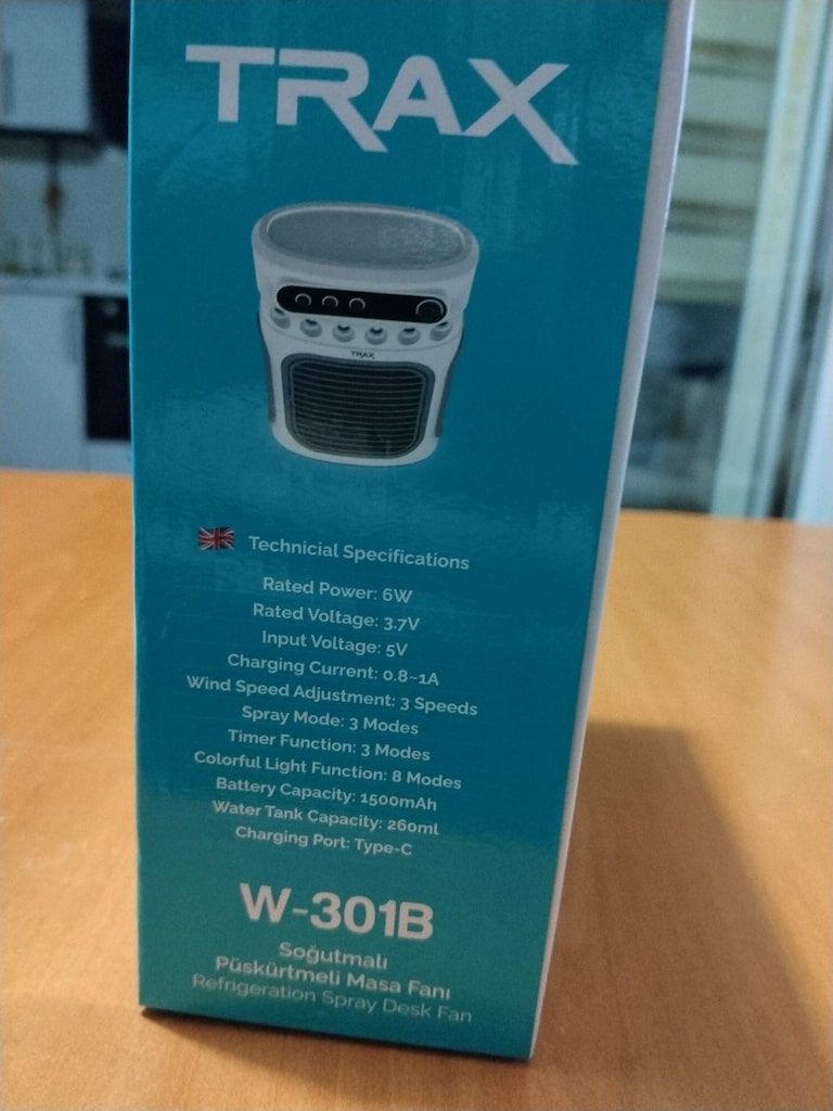 YENİ KUTUSUNDA TRAX - W 301B - MARKA VE MODEL NUMARALI BUHARLI FAN - 2