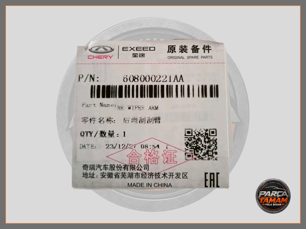 CHERY OMADA 5 ARKA SİLECEK KOLU SIFIR ORJİNAL 608000221AA - 3