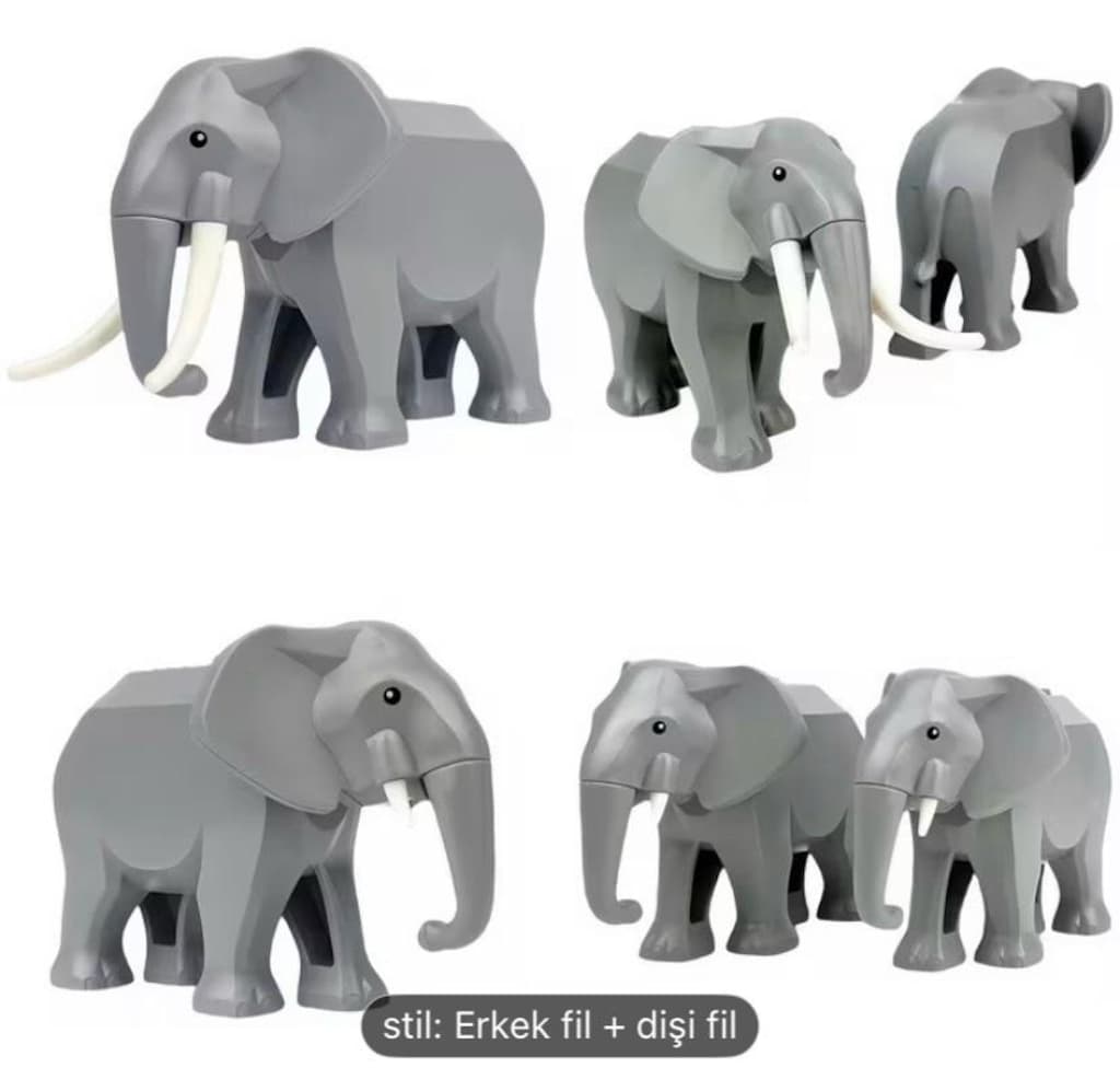 Lego erkek ve dişi fil figürleri - 3