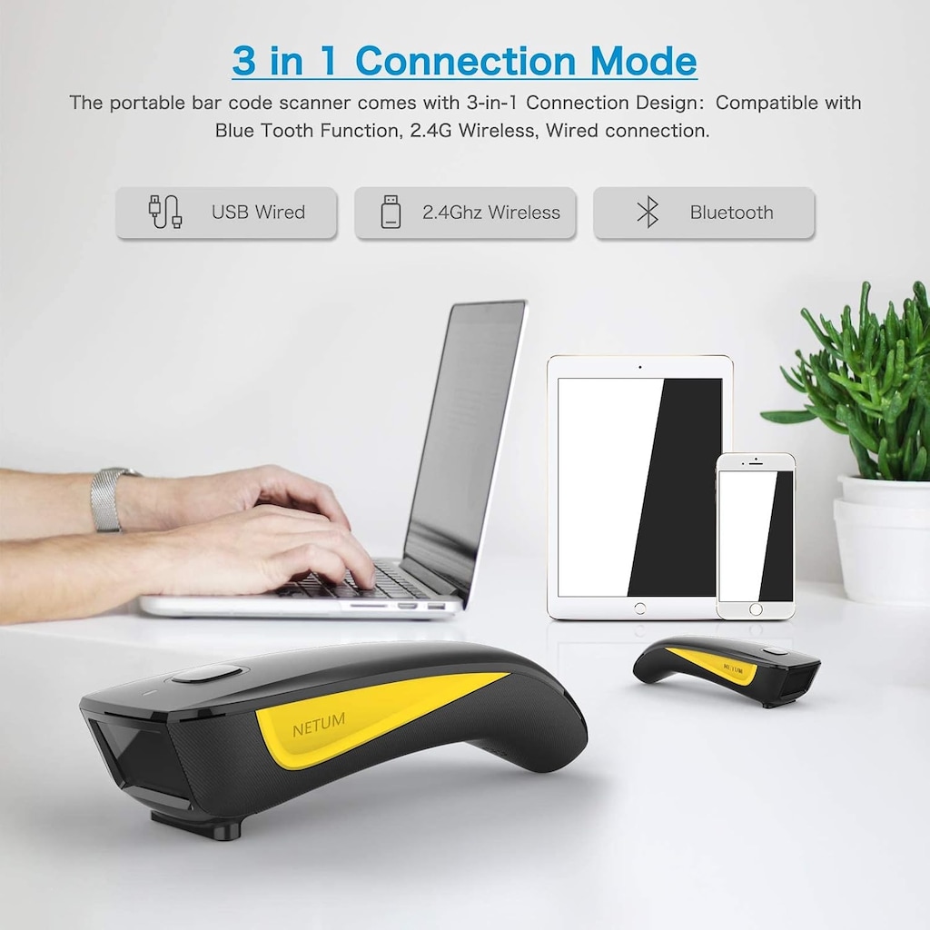 Netum C7501S Bluetooth Cep Tipi QR Kod & 1D 2D Barkod Okuyucu - 6