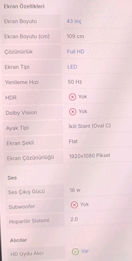 43 inç 109 Ekran Woon marka Televizyon ve Next Android Tv Box - 6