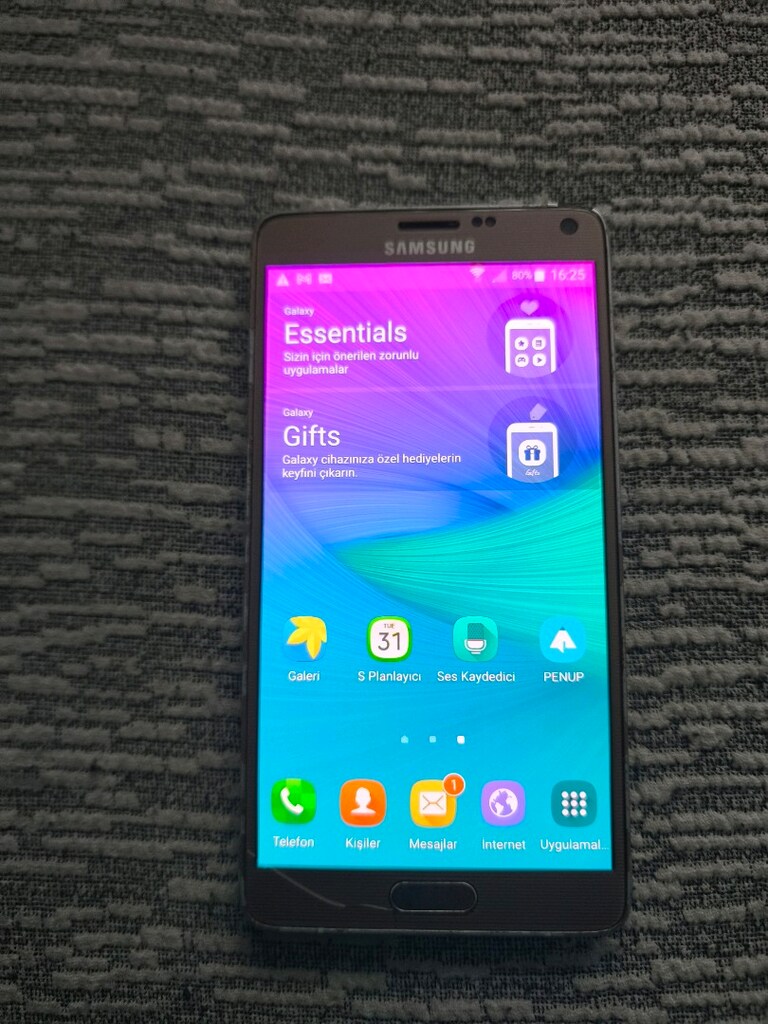 Samsung Galaxy note 4 nfc'li temiz cihaz sadece dış cam çatlak - 2