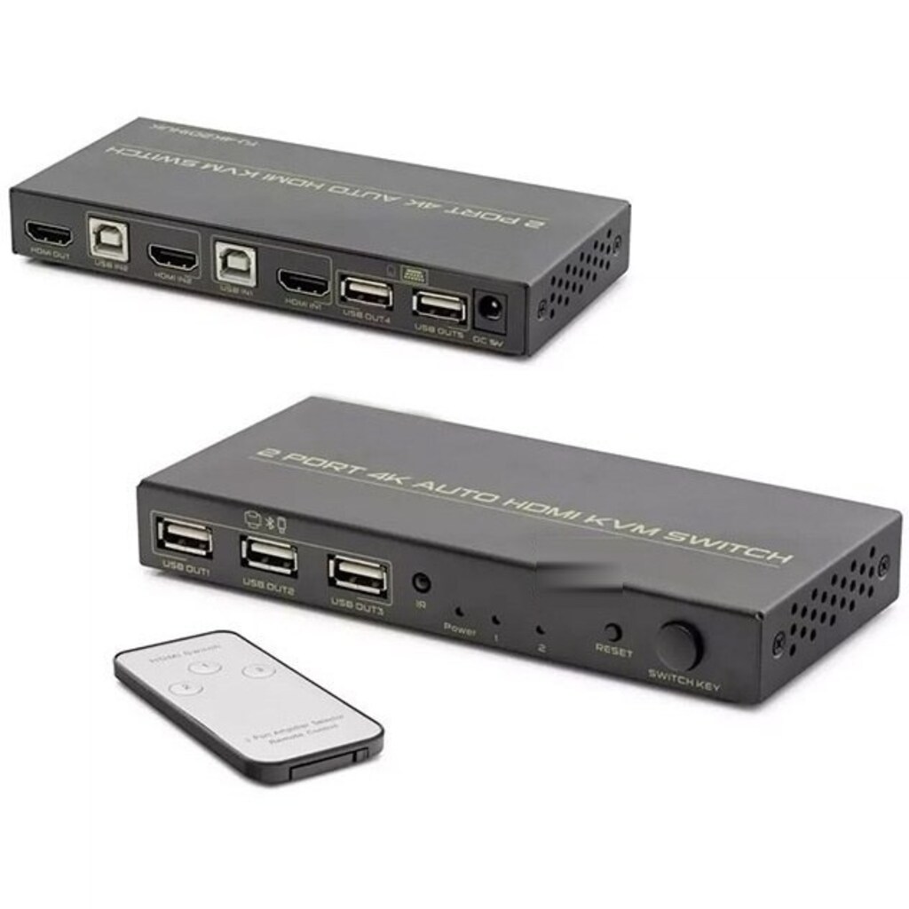 2 Port HDMI KVM Switch Ultra HD 4K Kasa Çoklu Bilgisayar Kontrol Cihaz