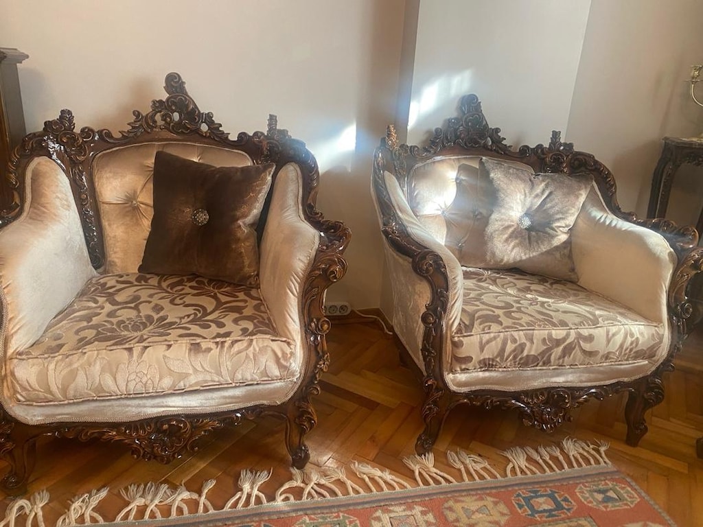 Oymalı Salon Takımı Antika Vintage (Hediyeli) - 4