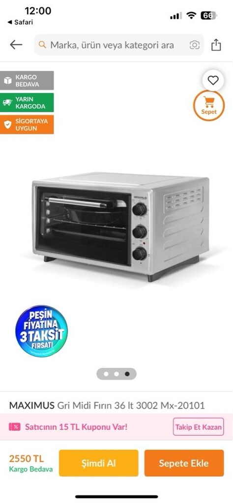 maximus minisan mini fırın 36 litre zaman ayarlı sıfır ürün - 4
