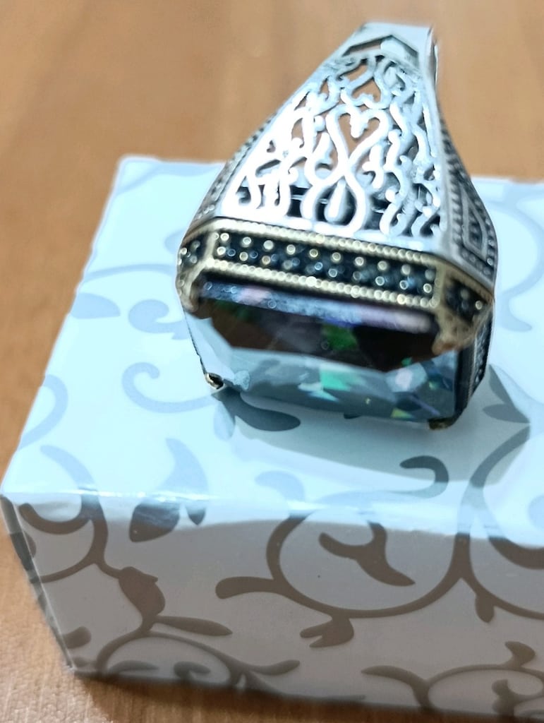 mistik topaz taşlı yüzük 22 gram - 3