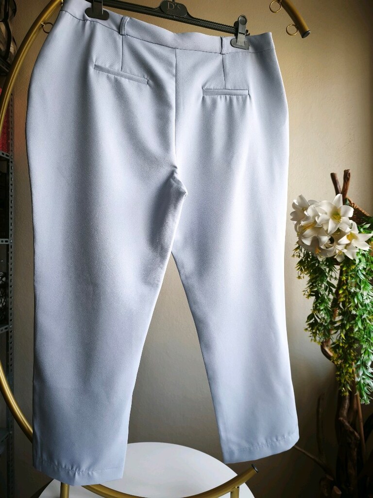 Gri / Mavi Tonlu Sigaret Kesim Kumaş Pantolon - 48 Beden — görsel 5/17