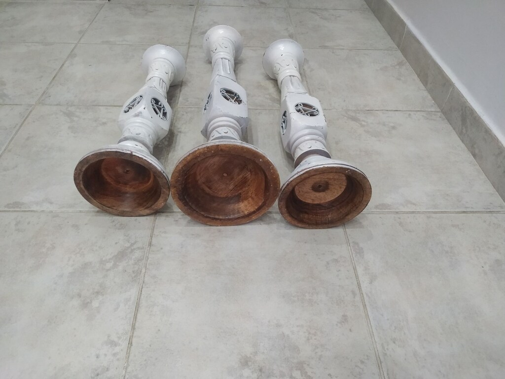 Ahşap mumluk/şamdan seti - 6