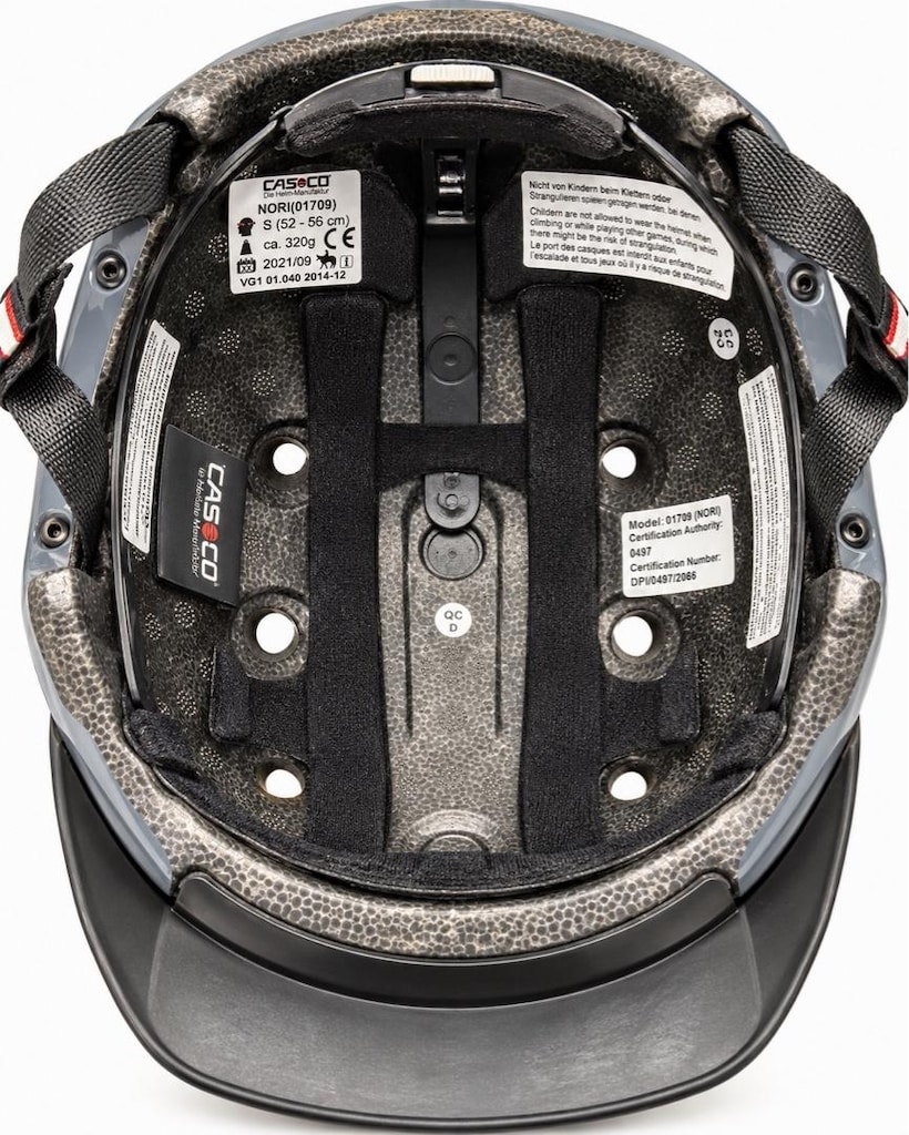CASCO Nori Binicilik Kaskı S Beden 52-56 cm – Gri/Siyah - 4