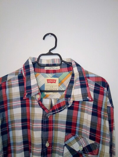 Levi's Ekose Gömlek renkli en 50 vintage boy 76 kol 70 göğüs 48
