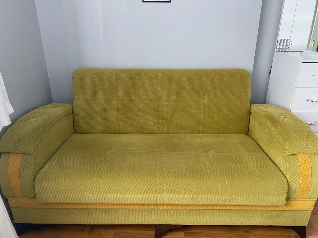 Yeşil Renk petek Kadife Sandıklı Çekyat - 6