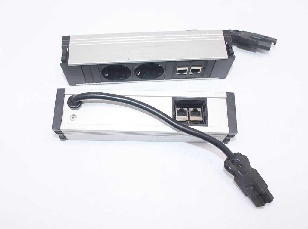 Bachmann Orijinal Masaüstü Bürotik Priz Bloğu - 2 Priz + RJ45 - 2