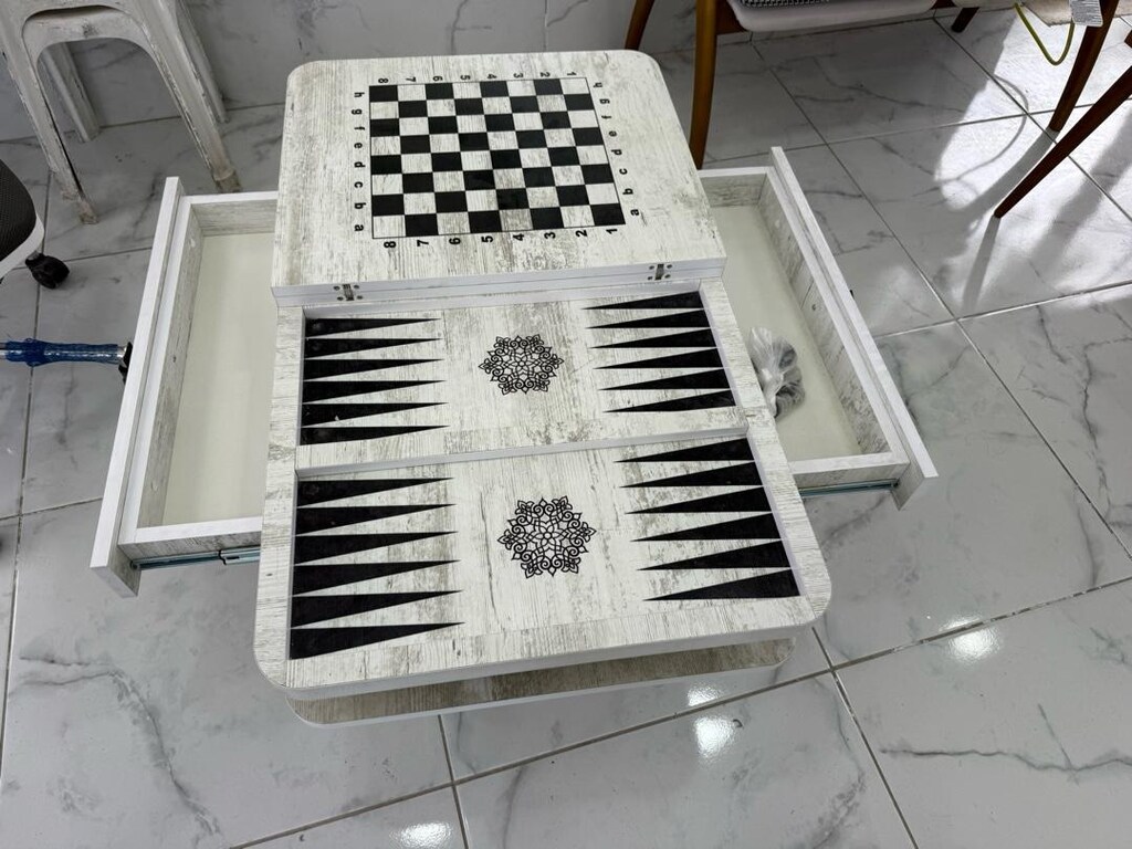 ORTA SEHPA,TEKERLEKLİ,TAVLA SATRANÇ! - 8