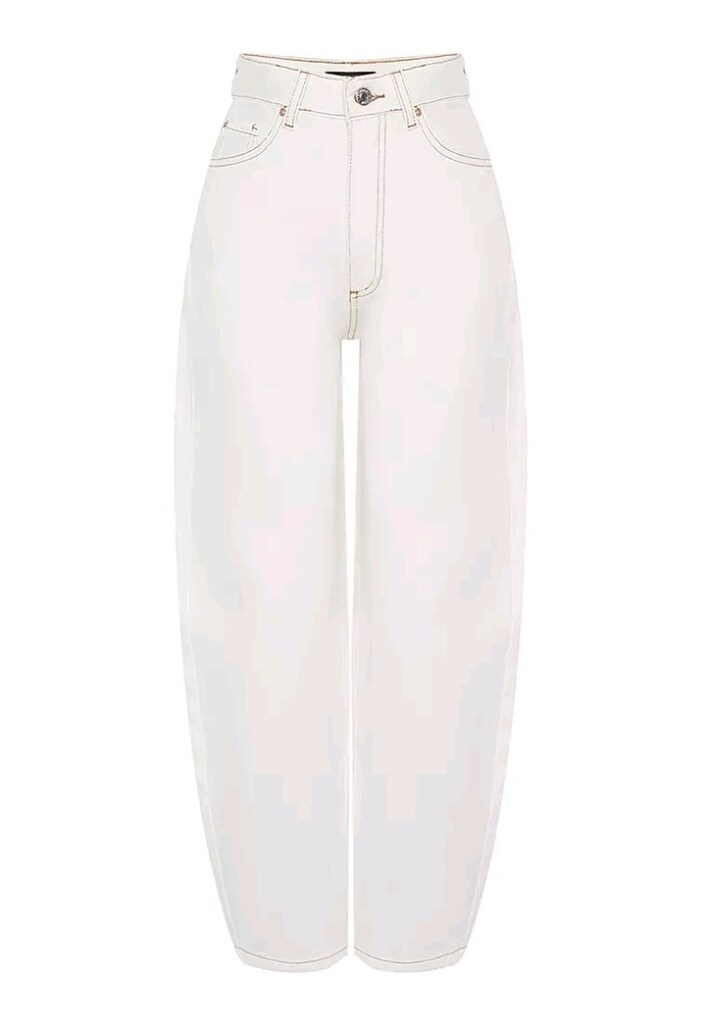 Yüksek Bel Barrel Baggy Jeans Denim Kot Pantolon - 9