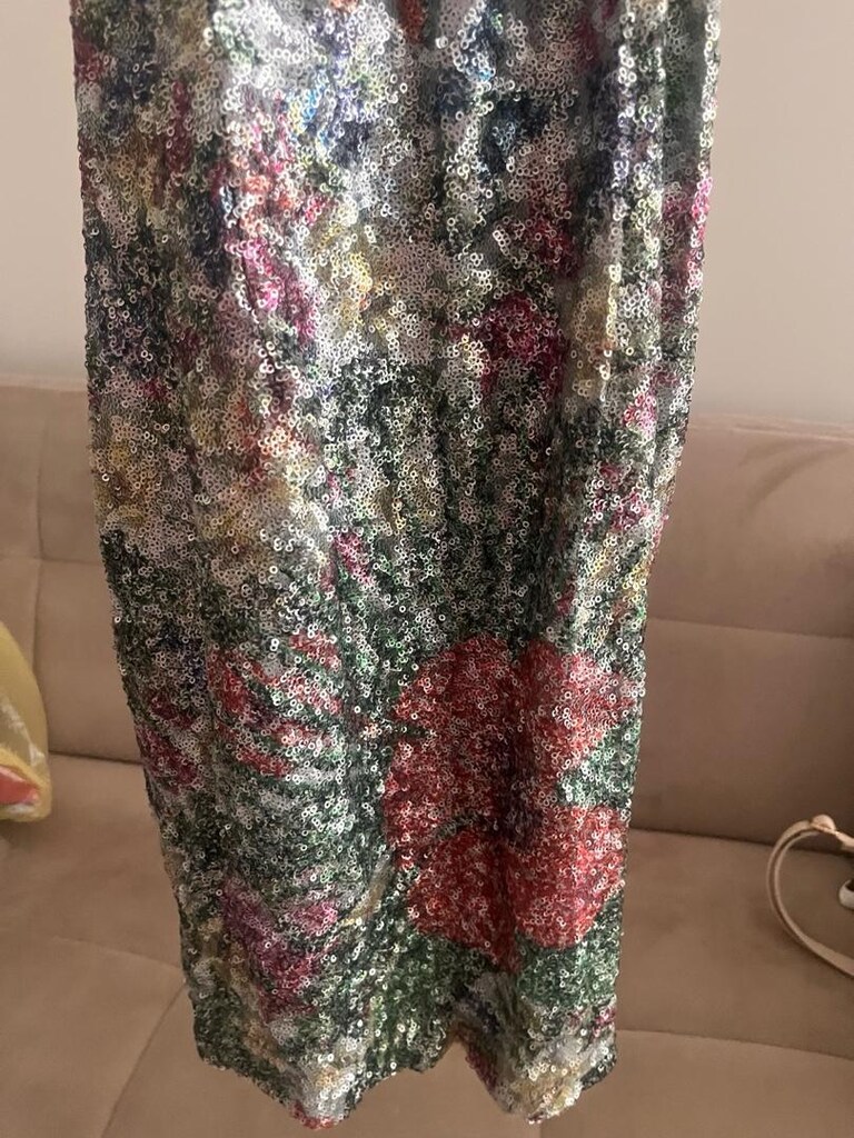 Pullu çiçek desenli elbise - 2