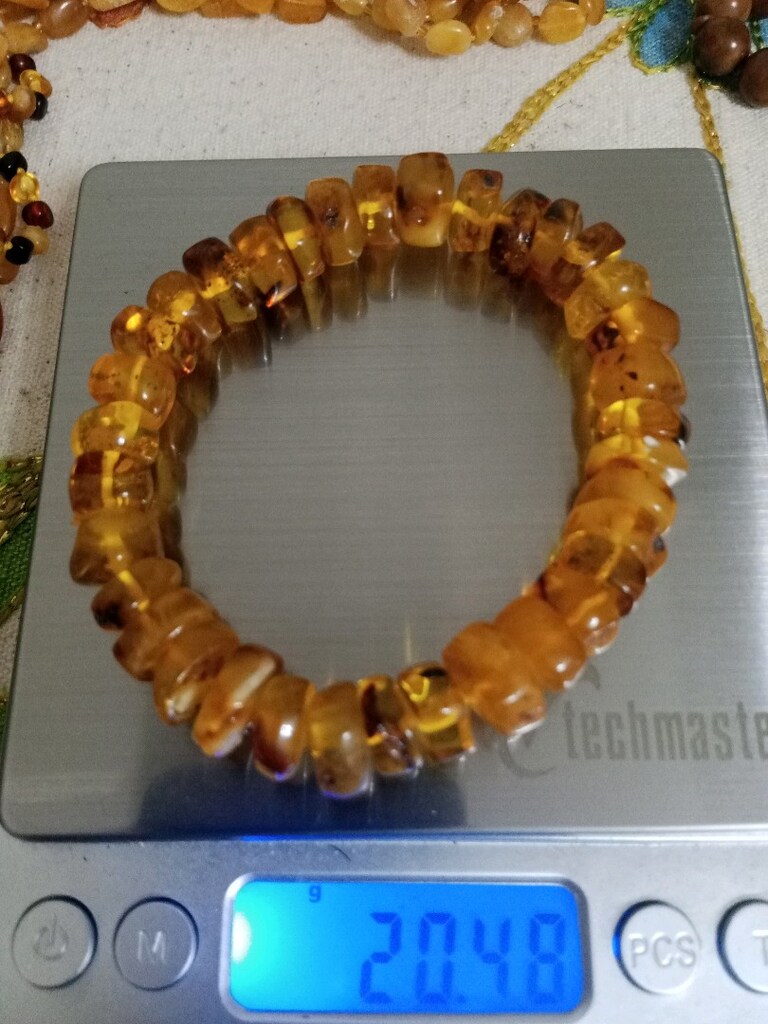 Damla Kehribar bileklik 21 cm 20 gram - 6