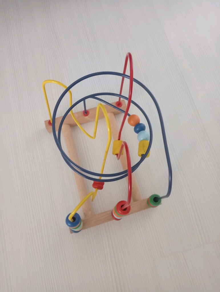 Orta Boy Boncuklu Helezon - Doğal Ahşap Eğitici Boncuklu Koordinasyon - 2