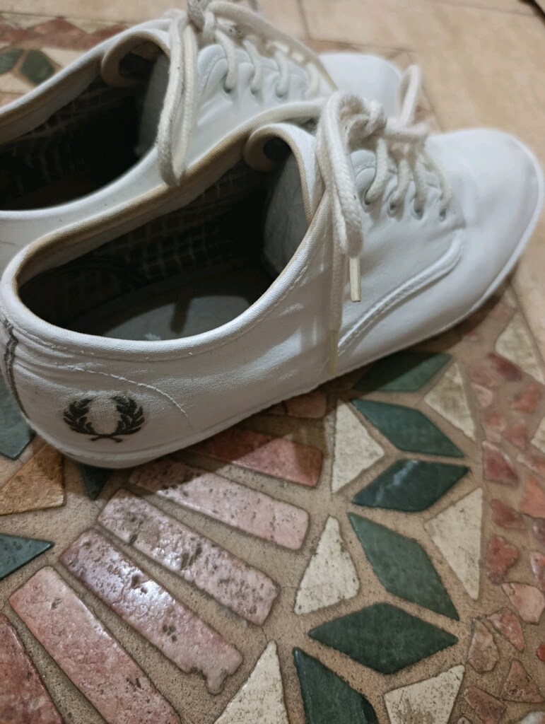 Fred Perry beyaz günlük erkek bez spor ayakkabı - 2