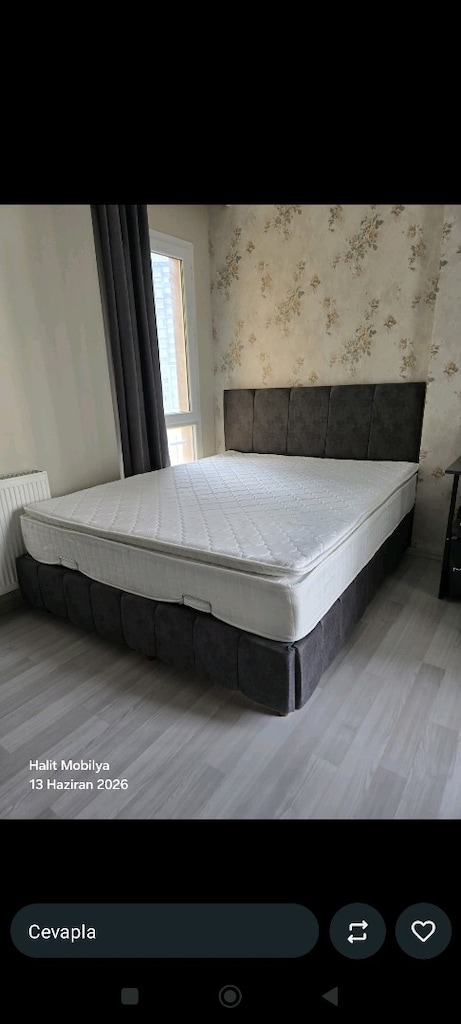 160/200 cm'lik baza Başlık petli yatak takım sandıklı baza - 7