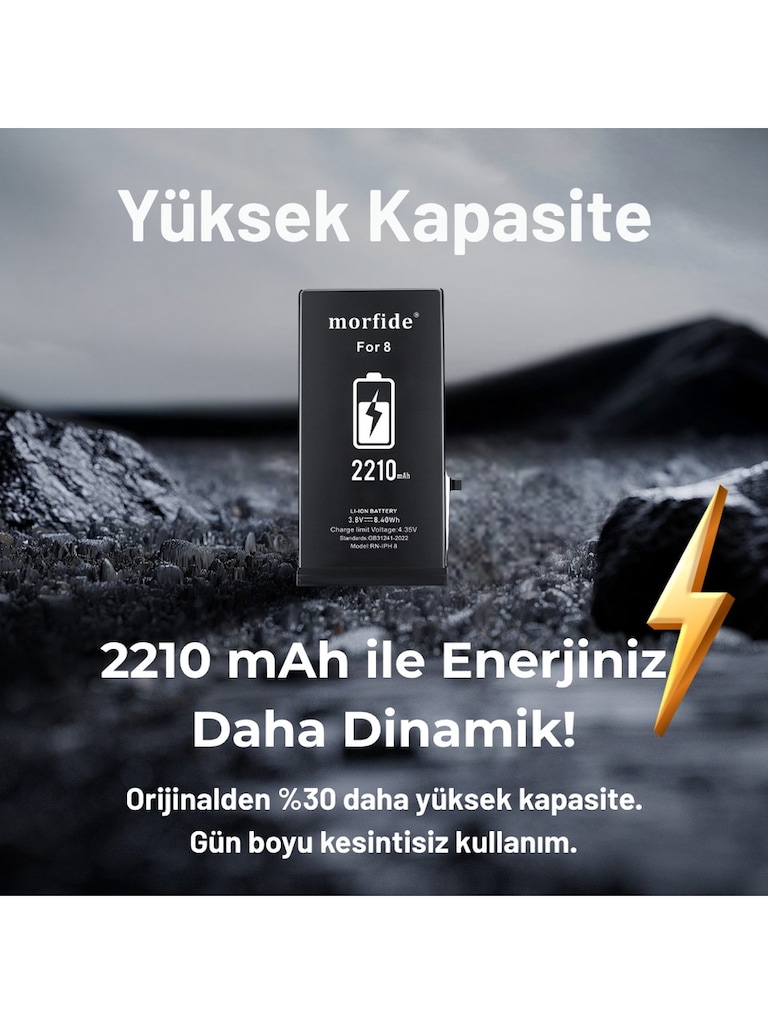 apple ipone8 uyumlu 2210mah yüksek kapasiteli batarya - 4