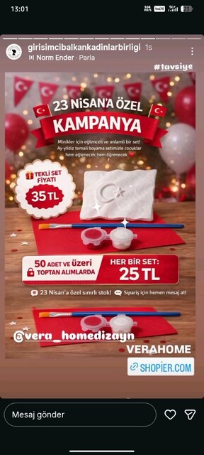 Türk Bayrağı temalı taş boyama seti