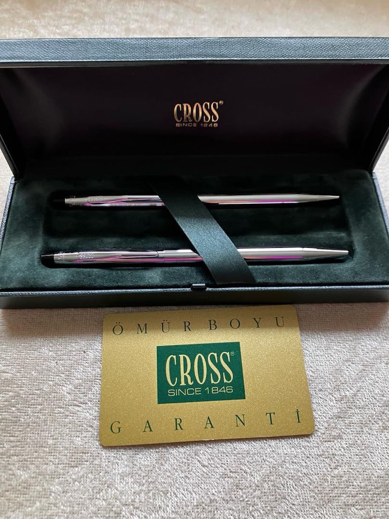 CROSS 3502 clasic krom parlak tükenmez ve kurşunkalem ikili set - 3