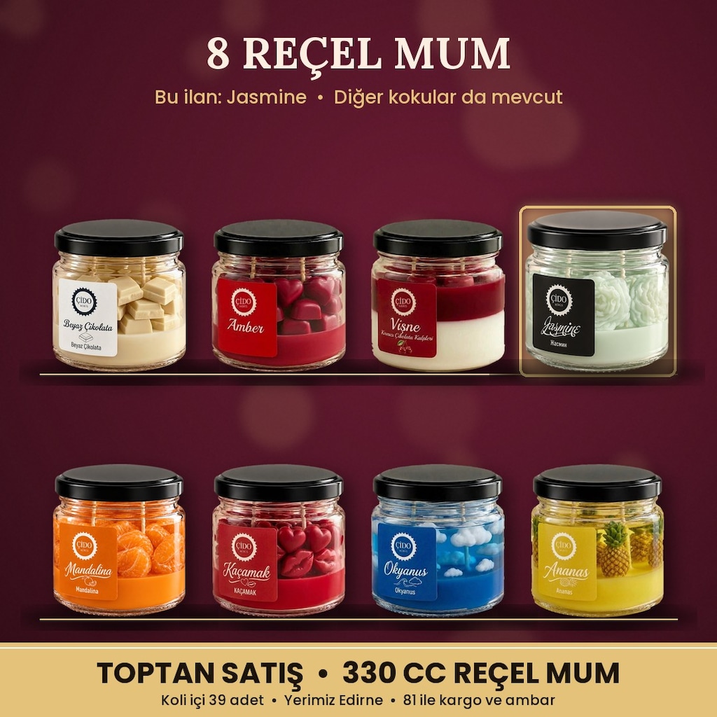 ÇİDO MİRİS REÇEL MUM 330CC JASMINE ORİJİNAL - 3
