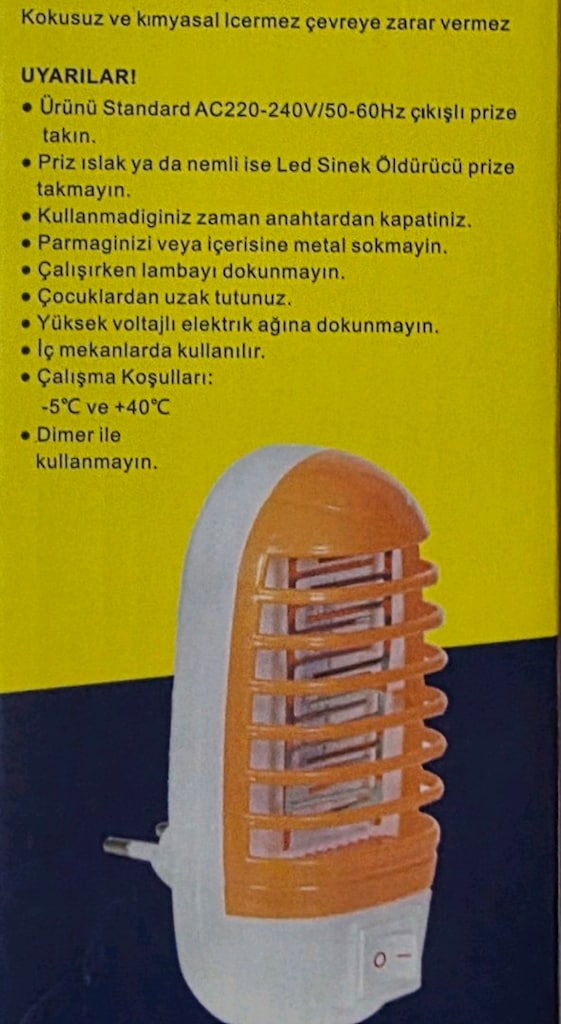 LED sinek öldürücü gece lambası. CIZ. Sıfır. - 10