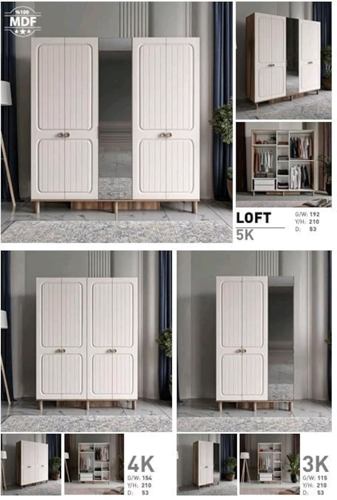 Elbise Dolabı Gardırop Sıfır İmalattan Mebran Mdf - 8