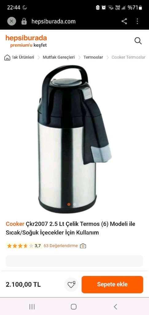 çelik termos 2.5lt ,2 adet kupa bardak - 3