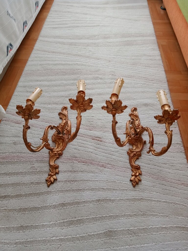 Pirinç Bakır Madeni karşımı Döküm Şamdanlar. - 6