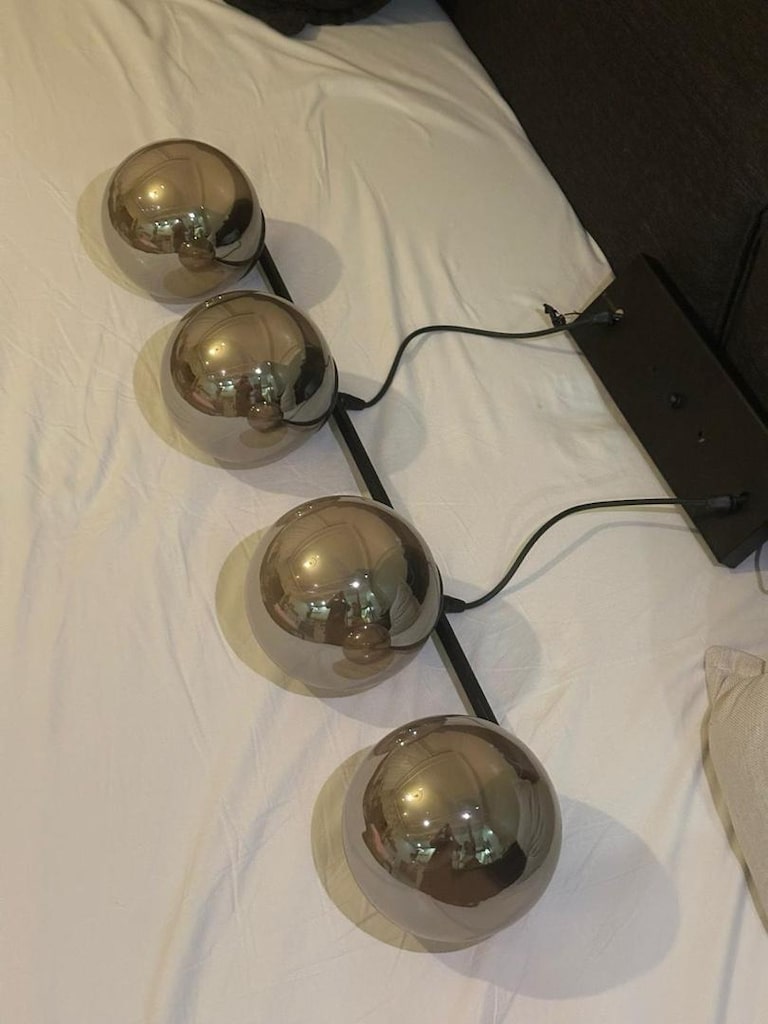 modern dörtlü metalik küre aydınlatma - 3