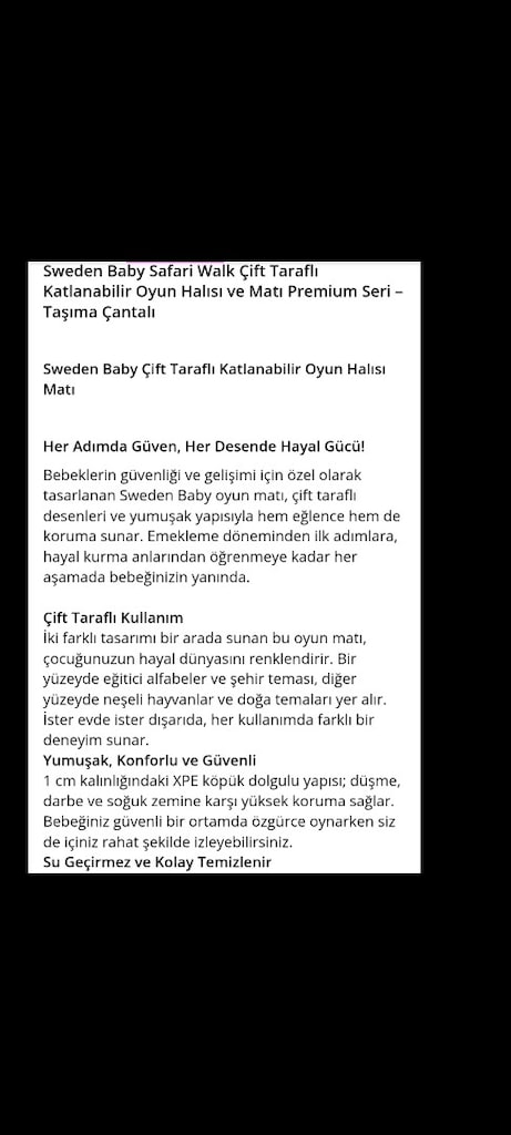 sweden baby cift taraflı oyun halısı - 4