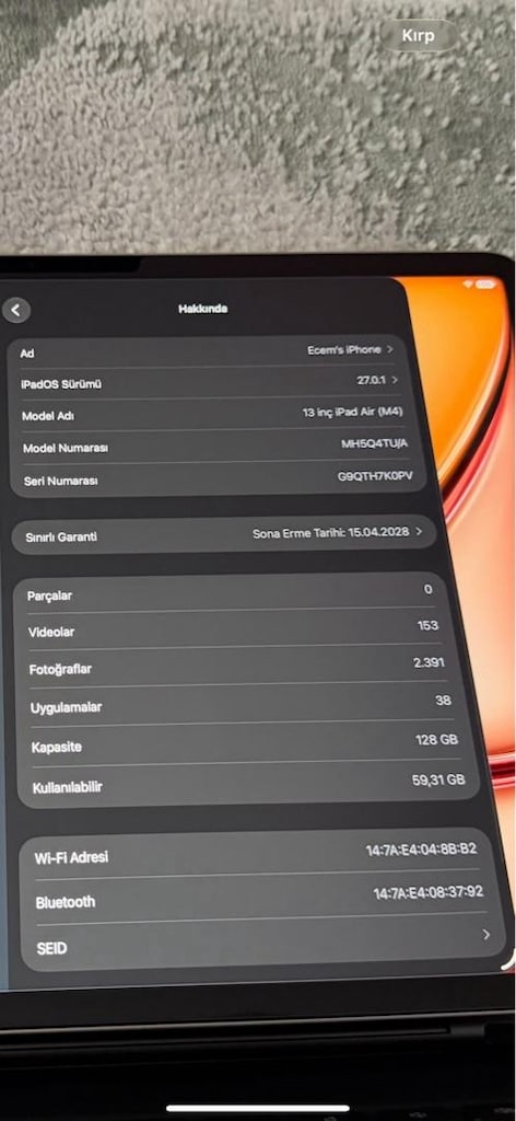 SIFIR AYARINDA Apple iPad Air 13 inç (M4) - 2